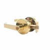 Trans Atlantic Co. Saturn Series Grade 2 Bed/Bath Privacy Cylindrical Door Lever Set in Bright Brass DL-LSV40-US3